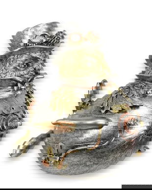 Bufnita in balon-statueta steampunk din rasini