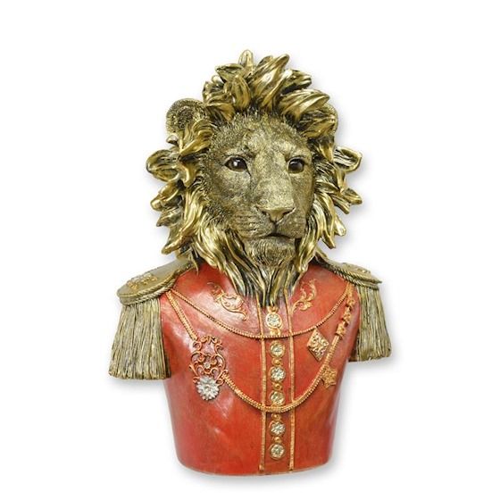 Bust leu-statueta steampunk din rasini