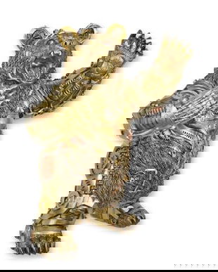 Urs grizly-statueta steampunk din rasini