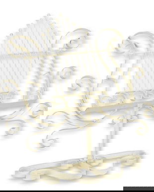 Suport partituri din fier forjat antik white