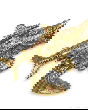 Rechin alb-statueta steampunk din rasini