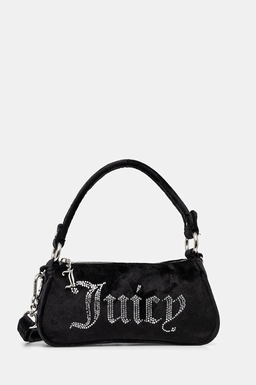 Juicy Couture geantă de mână din catifea Kimberly culoarea negru, BEJQL8767WPO