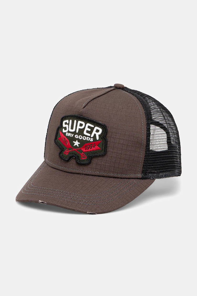 Superdry sapca culoarea maro, cu imprimeu, Y9011020A-02A