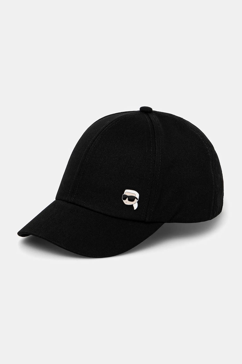 Karl Lagerfeld șapcă de baseball din bumbac culoarea negru, neted, A2W33061