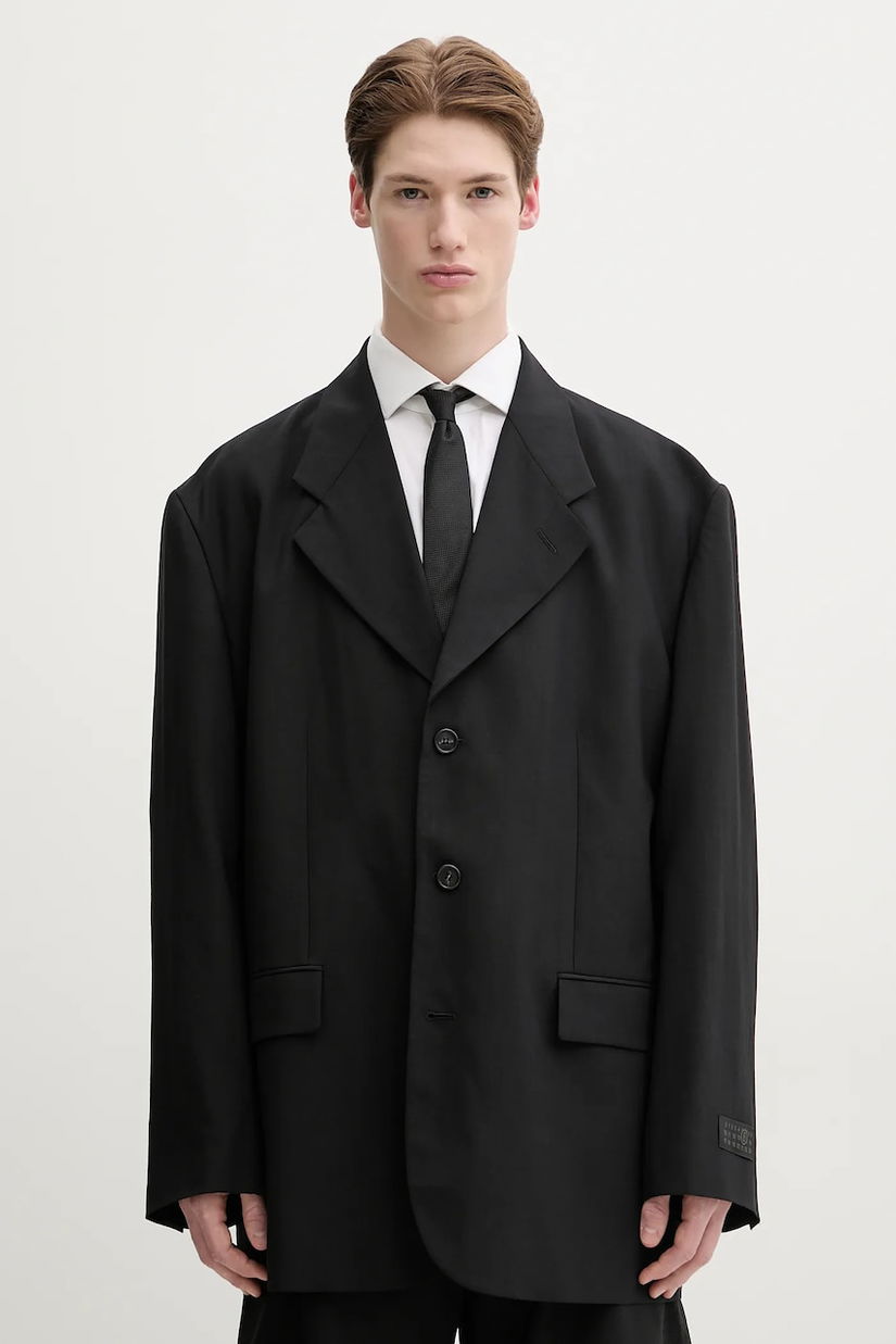 MM6 Maison Margiela geaca de lana barbati, culoarea negru, SH0BN0011