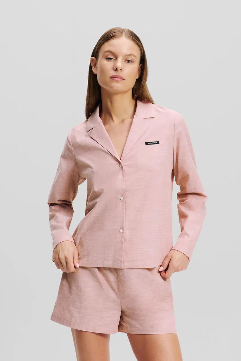 Karl Lagerfeld pijamale de bumbac culoarea roz, bumbac, A1W45004