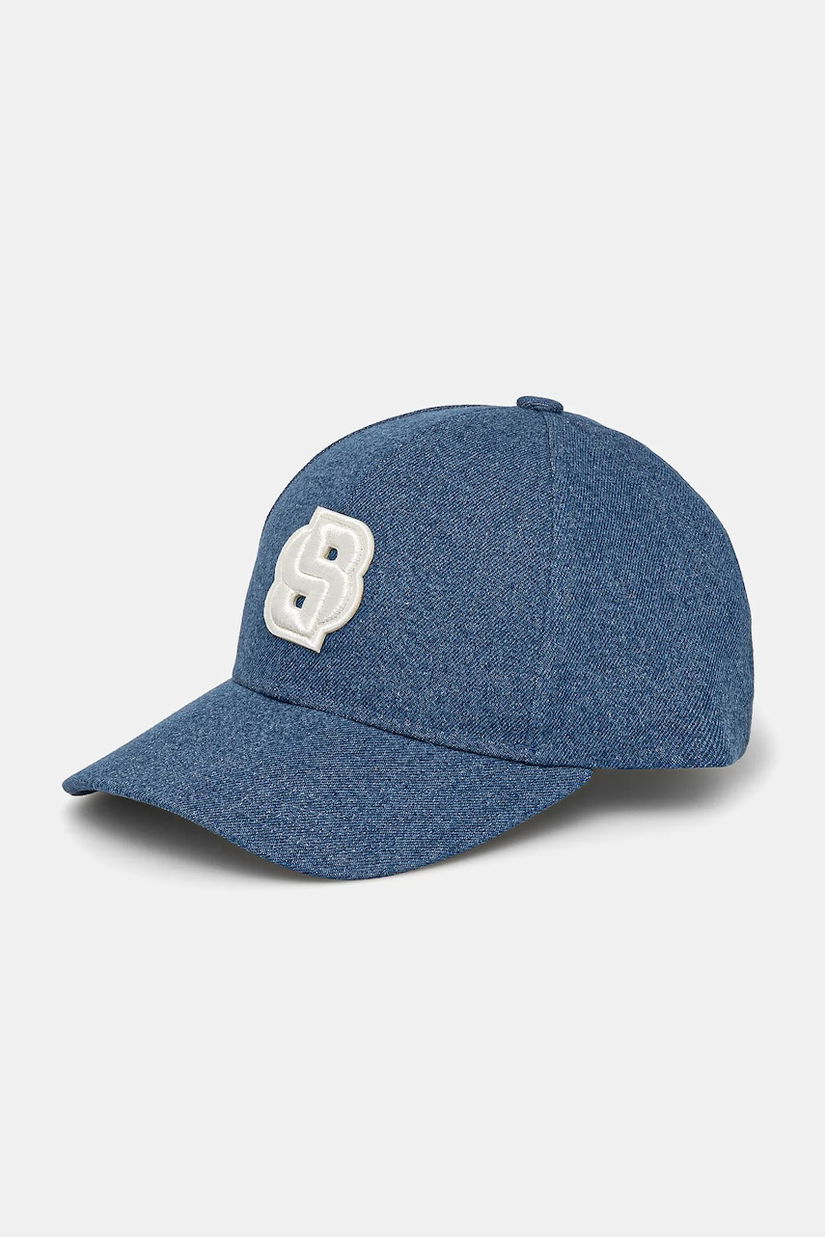 BOSS șapcă de baseball din bumbac culoarea albastru marin, neted, 50539517