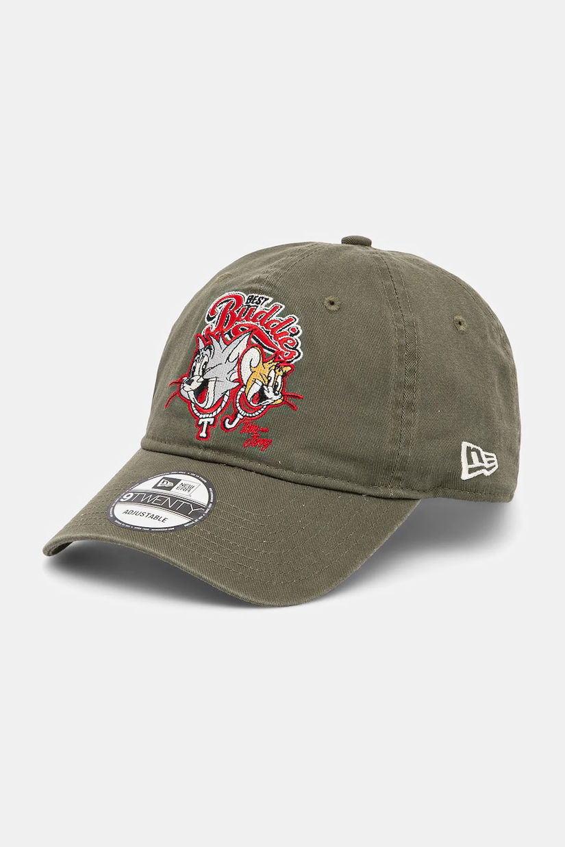 New Era șapcă de baseball din bumbac culoarea verde, cu imprimeu, 60595265