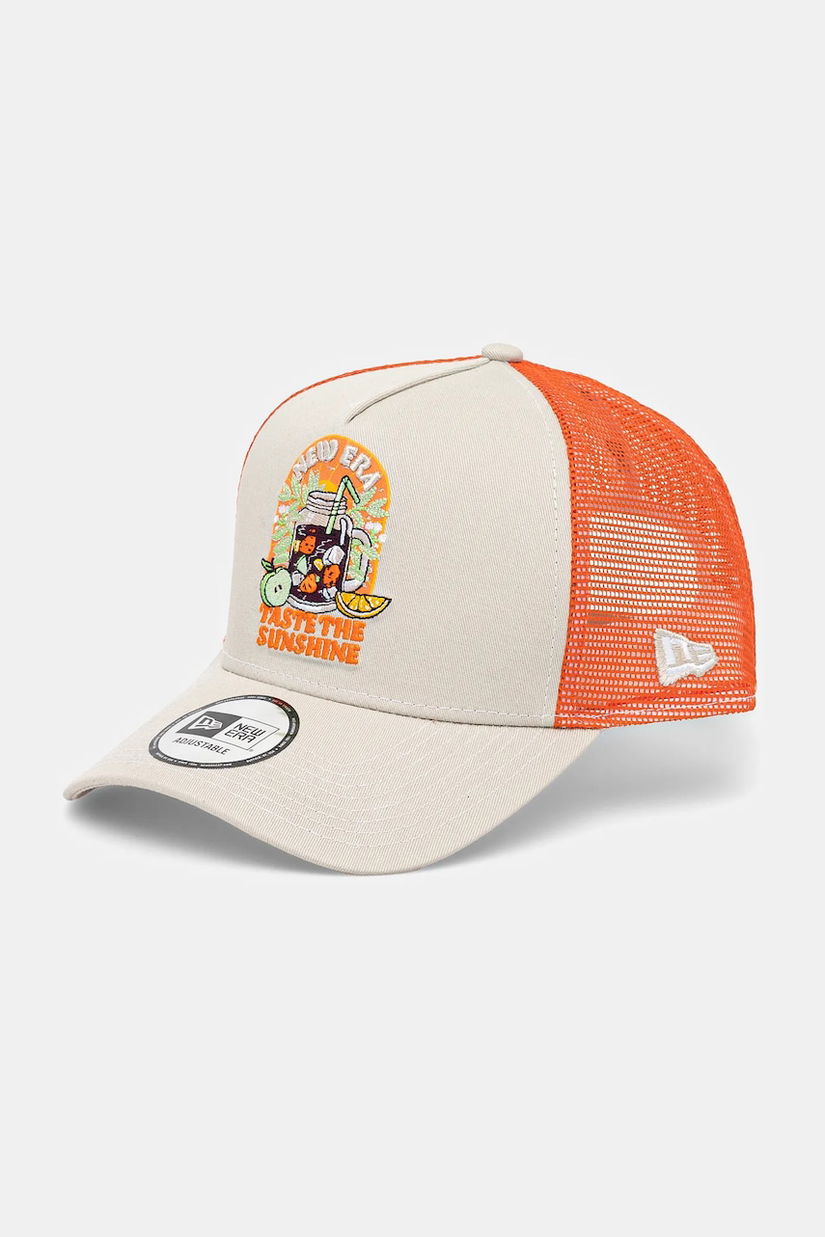 New Era sapca culoarea bej, cu imprimeu, 60595300