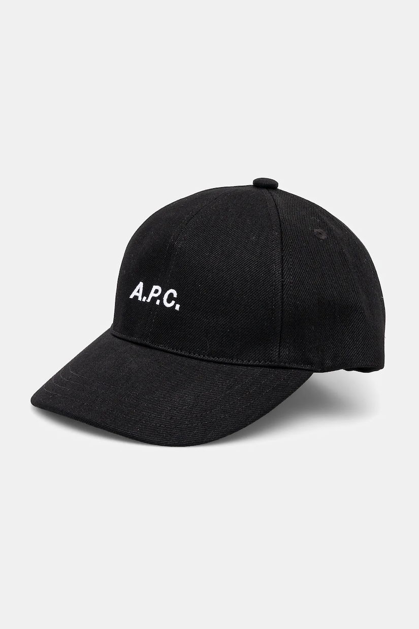 A.P.C. șapcă de baseball din bumbac casquette charlie culoarea negru, cu imprimeu, COHFK.M24069