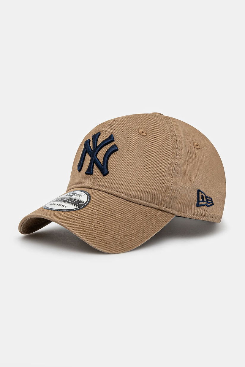 New Era șapcă de baseball din bumbac culoarea maro, neted, 60235283