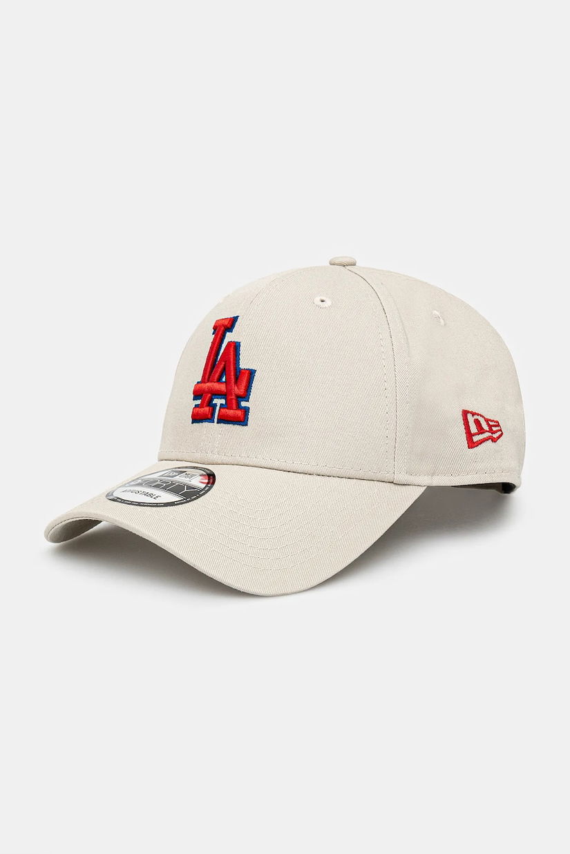 New Era șapcă de baseball din bumbac culoarea bej, neted, 60595218
