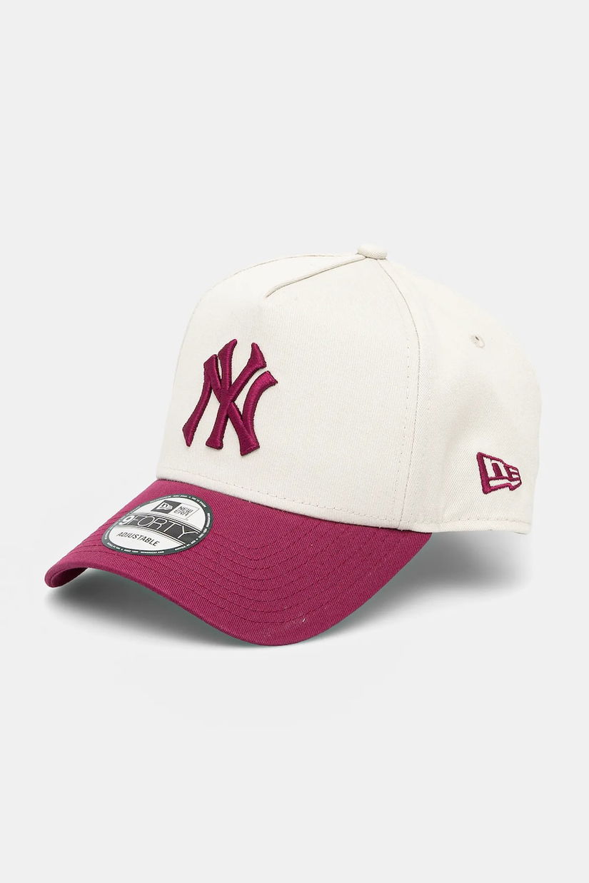 New Era șapcă de baseball din bumbac culoarea bej, cu imprimeu, 60595241