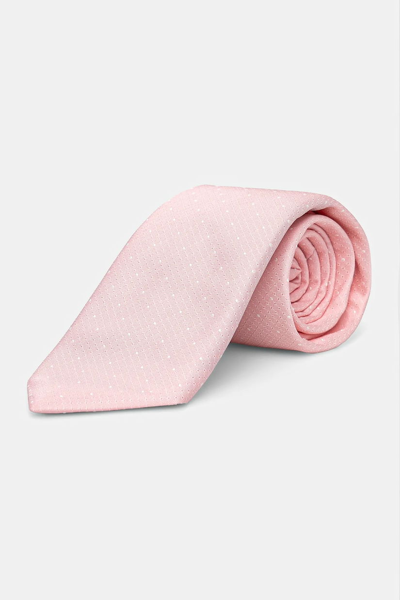 BOSS cravată din amestec de mătase culoarea roz, 50538969
