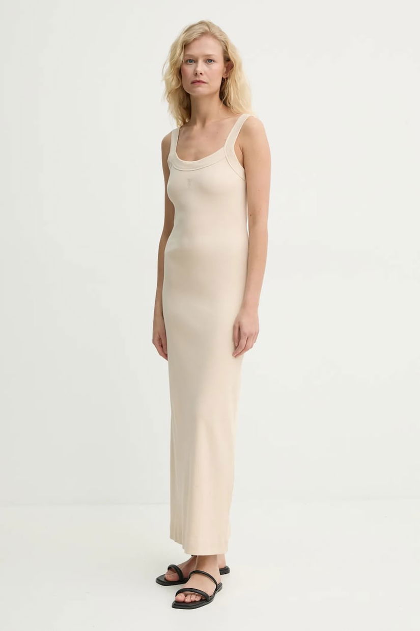 By Malene Birger rochie LIO culoarea bej, maxi, mulată, 103106