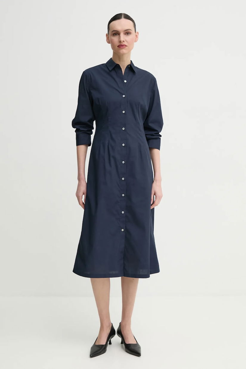 Theory rochie culoarea bleumarin, midi, evazată, P0205603