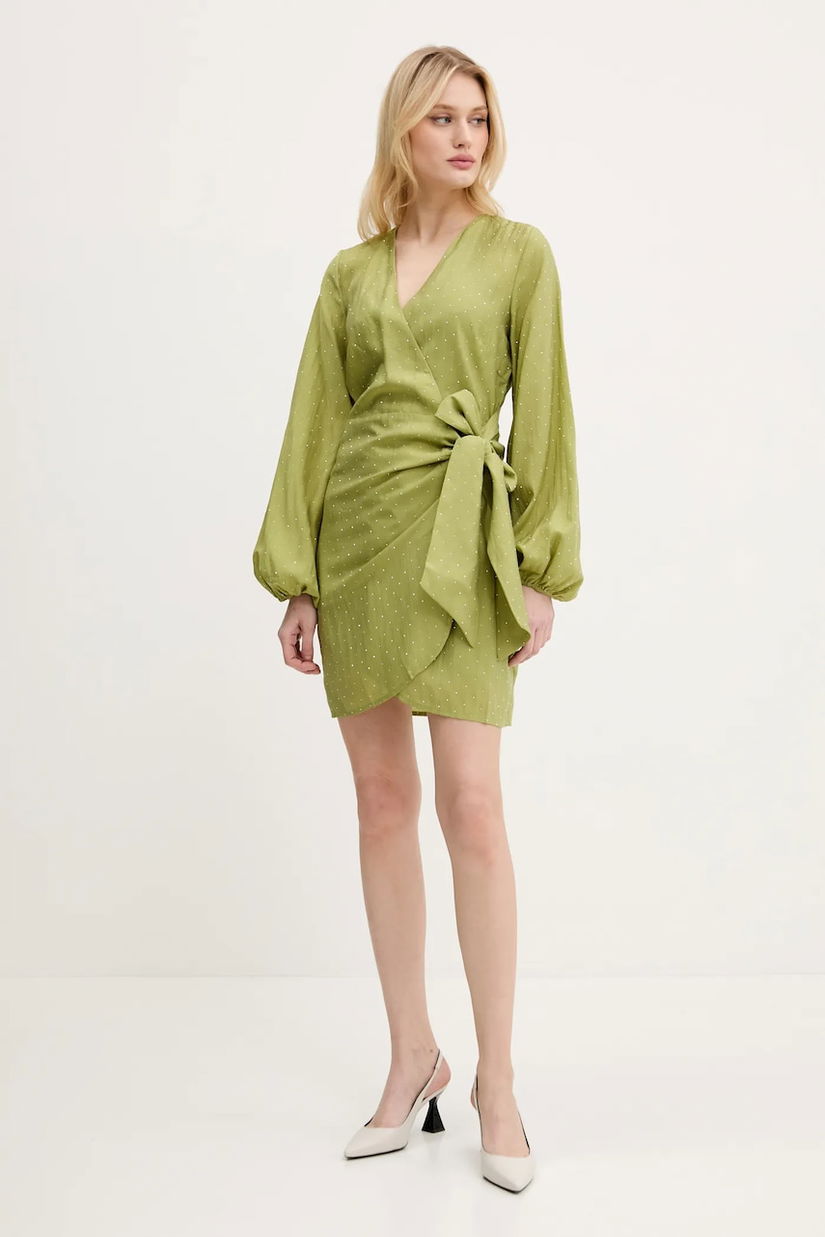 Never Fully Dressed rochie culoarea verde, mini, mulată, NFDDR1716