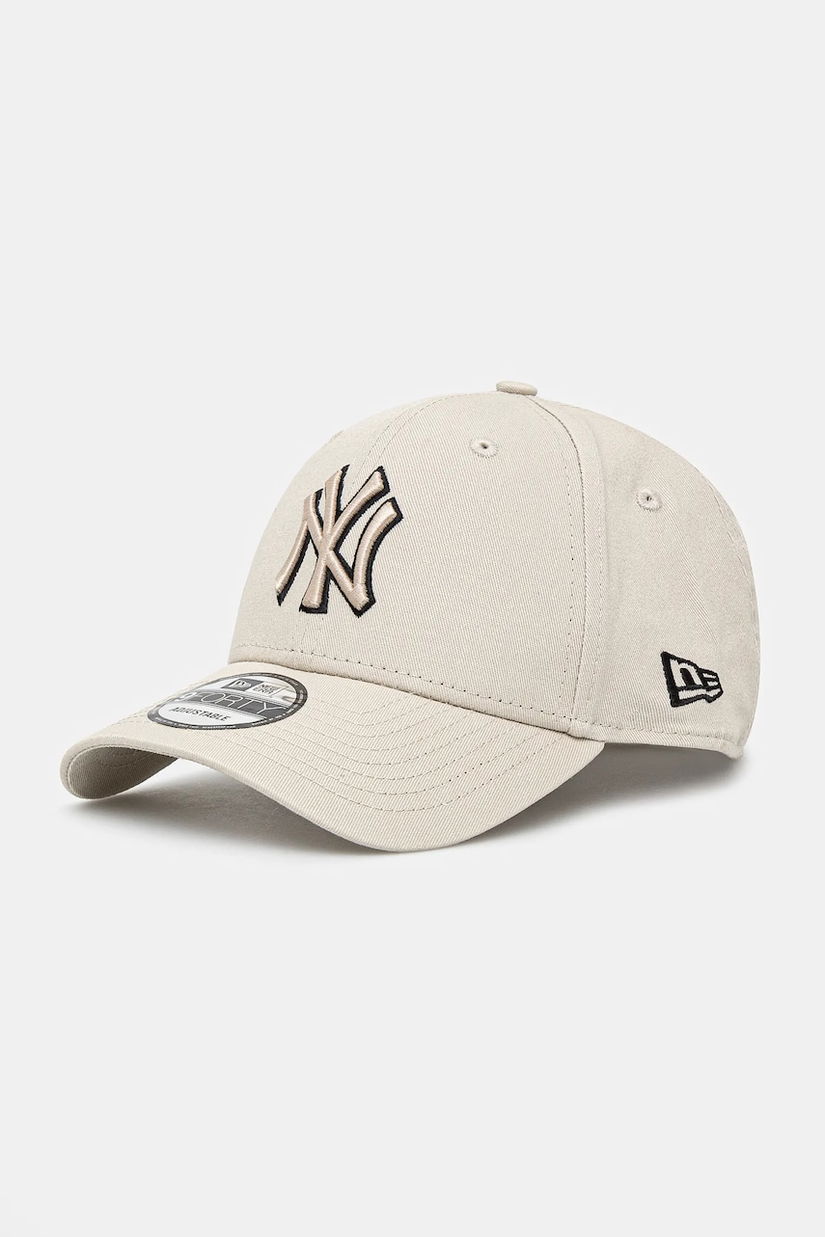 New Era șapcă de baseball din bumbac culoarea bej, neted, 60595199