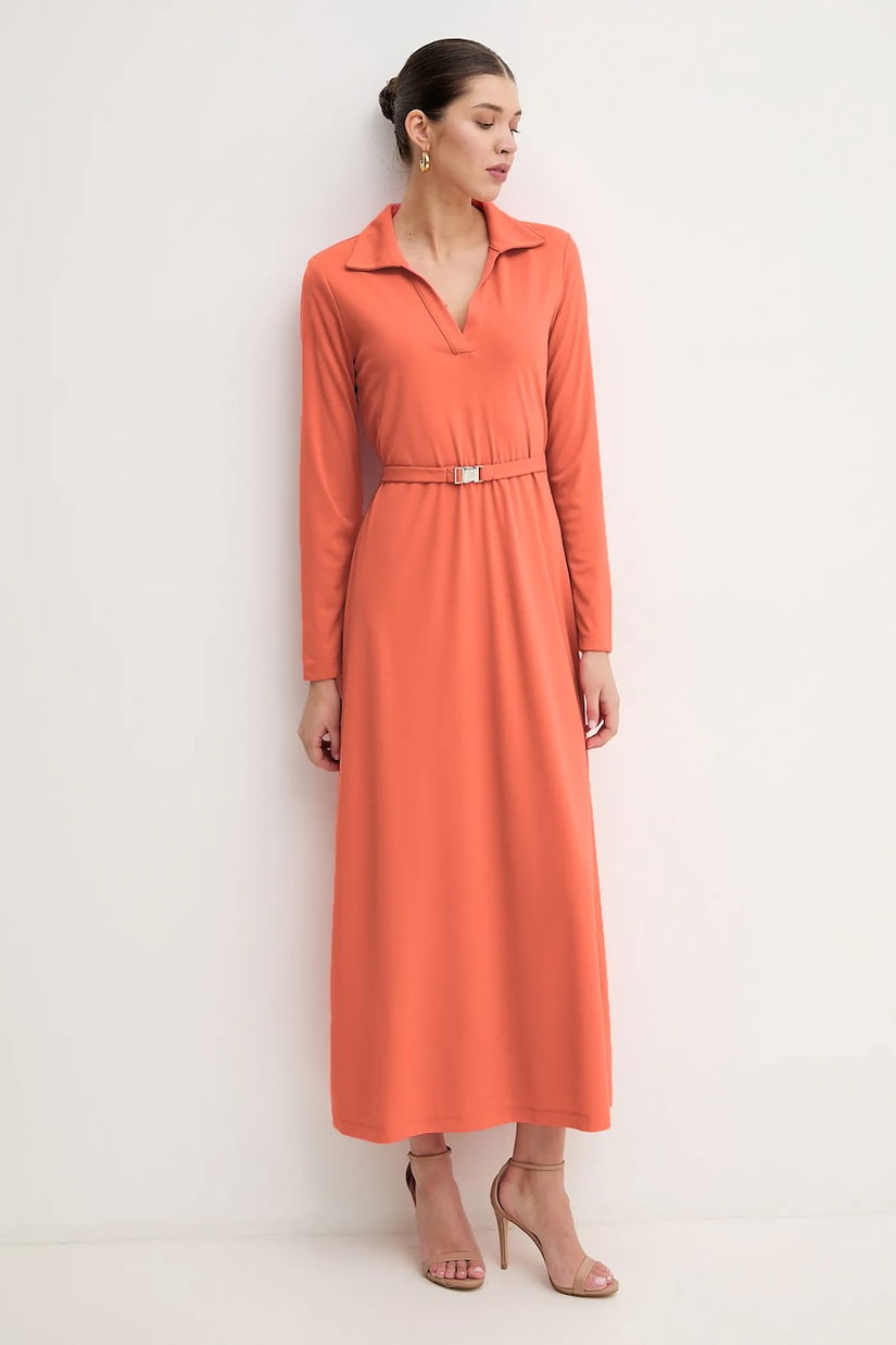 Dkny rochie culoarea portocaliu, midi, evazată, DD5J1H52