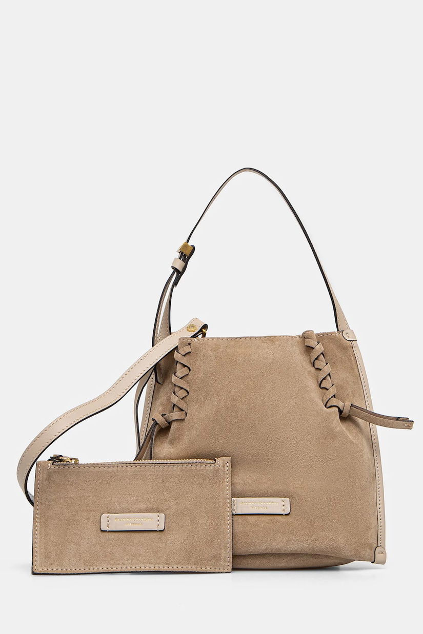 Gianni Chiarini geanta de mana din piele intoarsa DORY culoarea maro, BS 11305 CM-PL