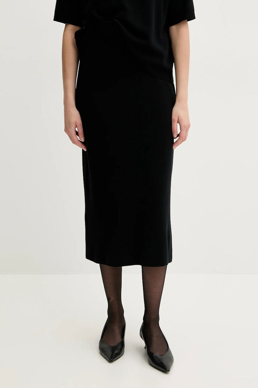Weekend Max Mara fusta culoarea negru, midi, drept, 2515301011600