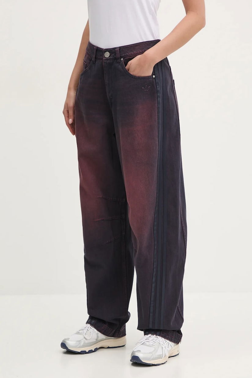 adidas Originals jeansi DENIM BN PANT femei high waist, JX9214