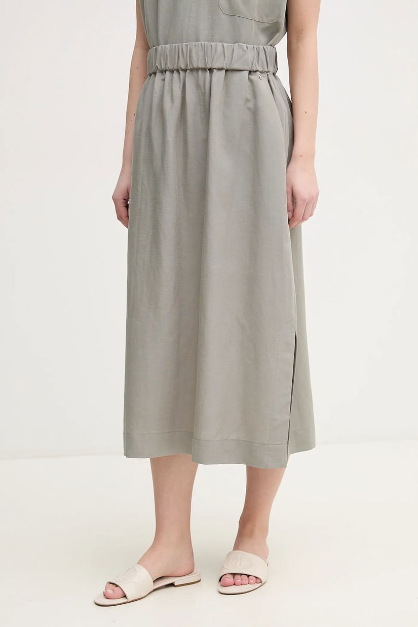 Mos Mosh fusta culoarea verde, midi, drept, 169640