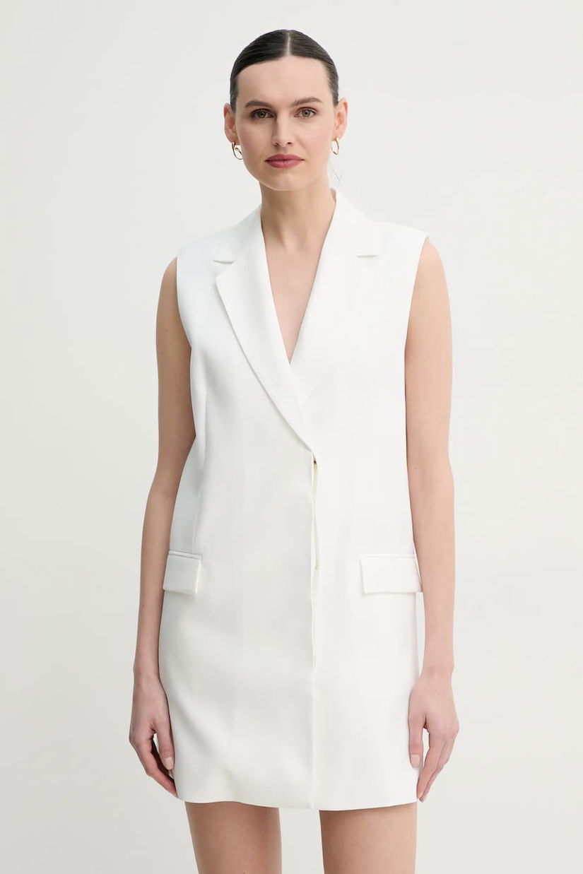 2NDDAY rochie Topaz culoarea alb, mini, dreaptă, 2252127126