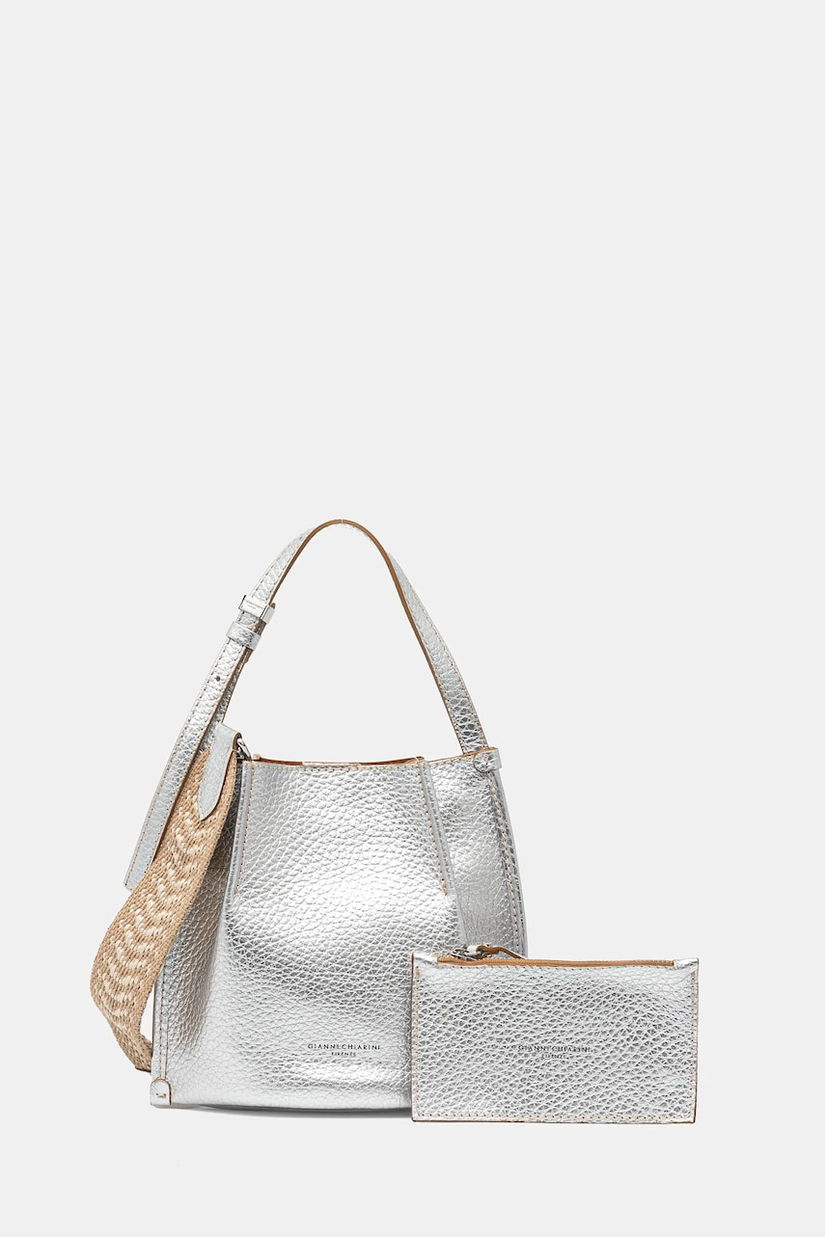 Gianni Chiarini poseta de piele DORY culoarea argintiu, BS 11635 RNGDBL-NAETN