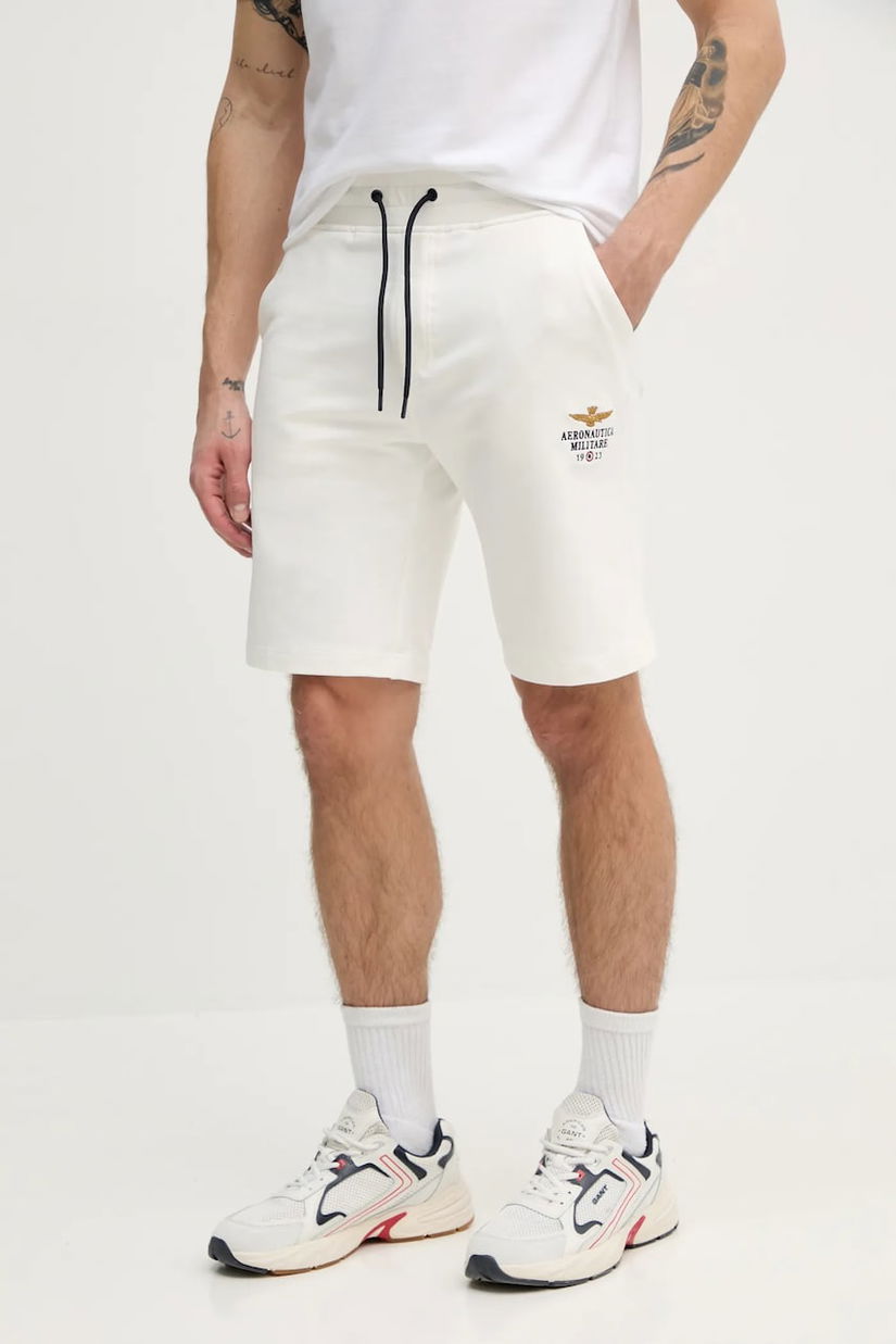 Aeronautica Militare pantaloni scurti barbati, culoarea bej, BF017F459