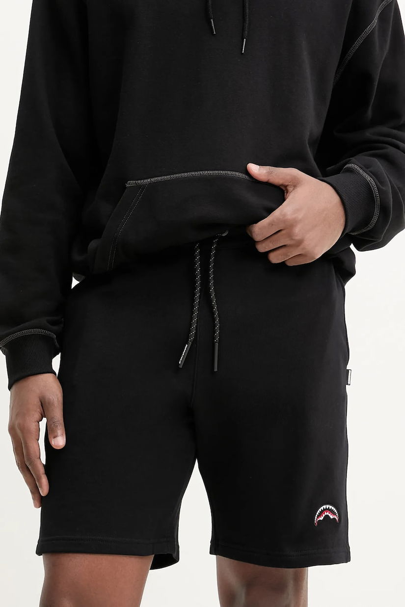 Sprayground pantaloni scurti din bumbac barbati, culoarea negru, SP141BLK