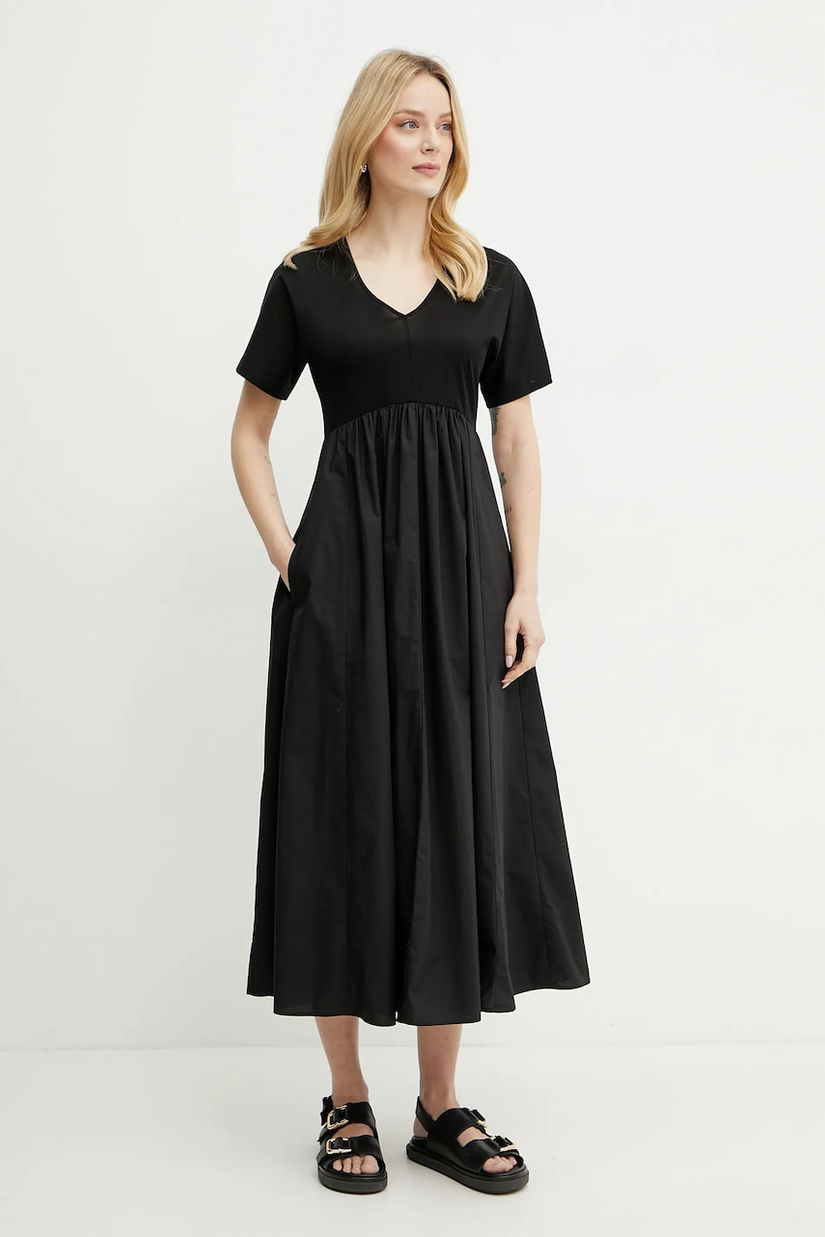 Weekend Max Mara rochie culoarea negru, midi, evazată, 2515621082600