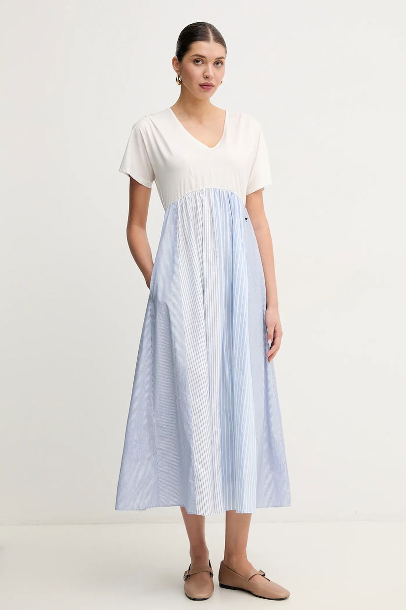 Weekend Max Mara rochie culoarea alb, midi, evazată, 2515621082600