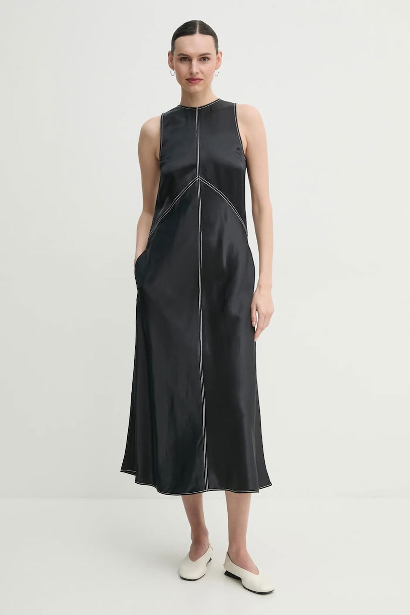 Day Birger et Mikkelsen rochie din amestec de in Aurora culoarea negru, maxi, evazată, DAY65243650