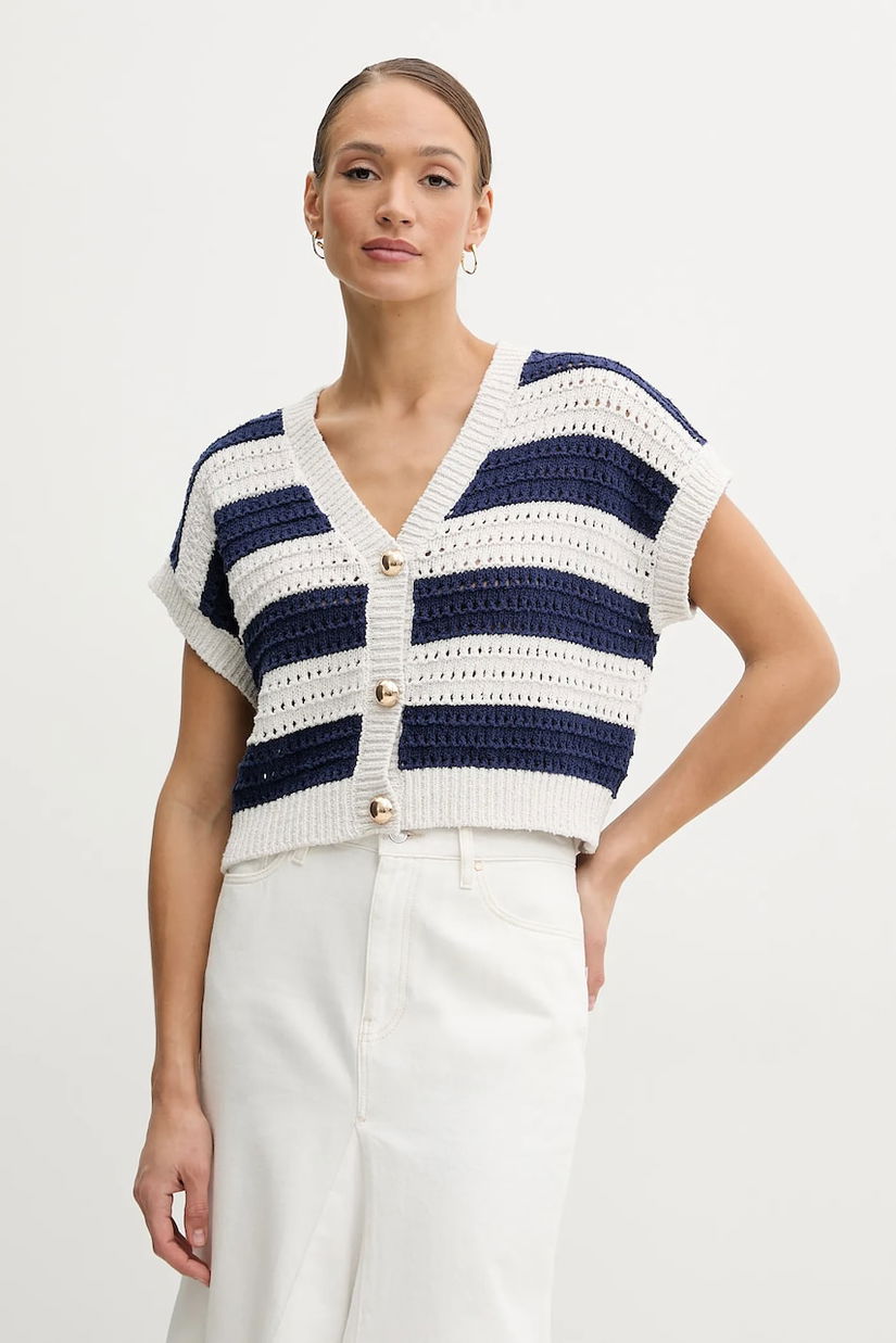 Silvian Heach cardigan OREMI femei, culoarea albastru marin, GPP25023CD