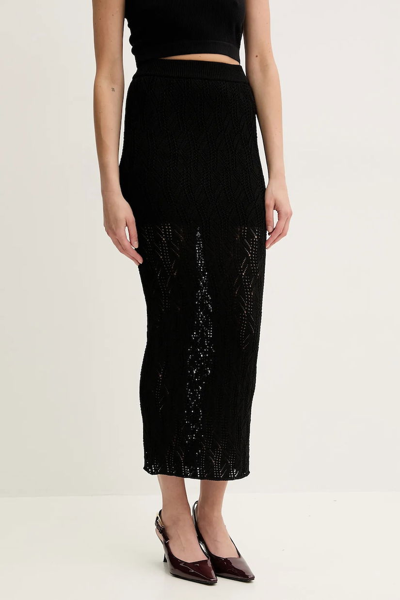 Silvian Heach fusta GIRBOVA culoarea negru, maxi, creion, GPP25304LO