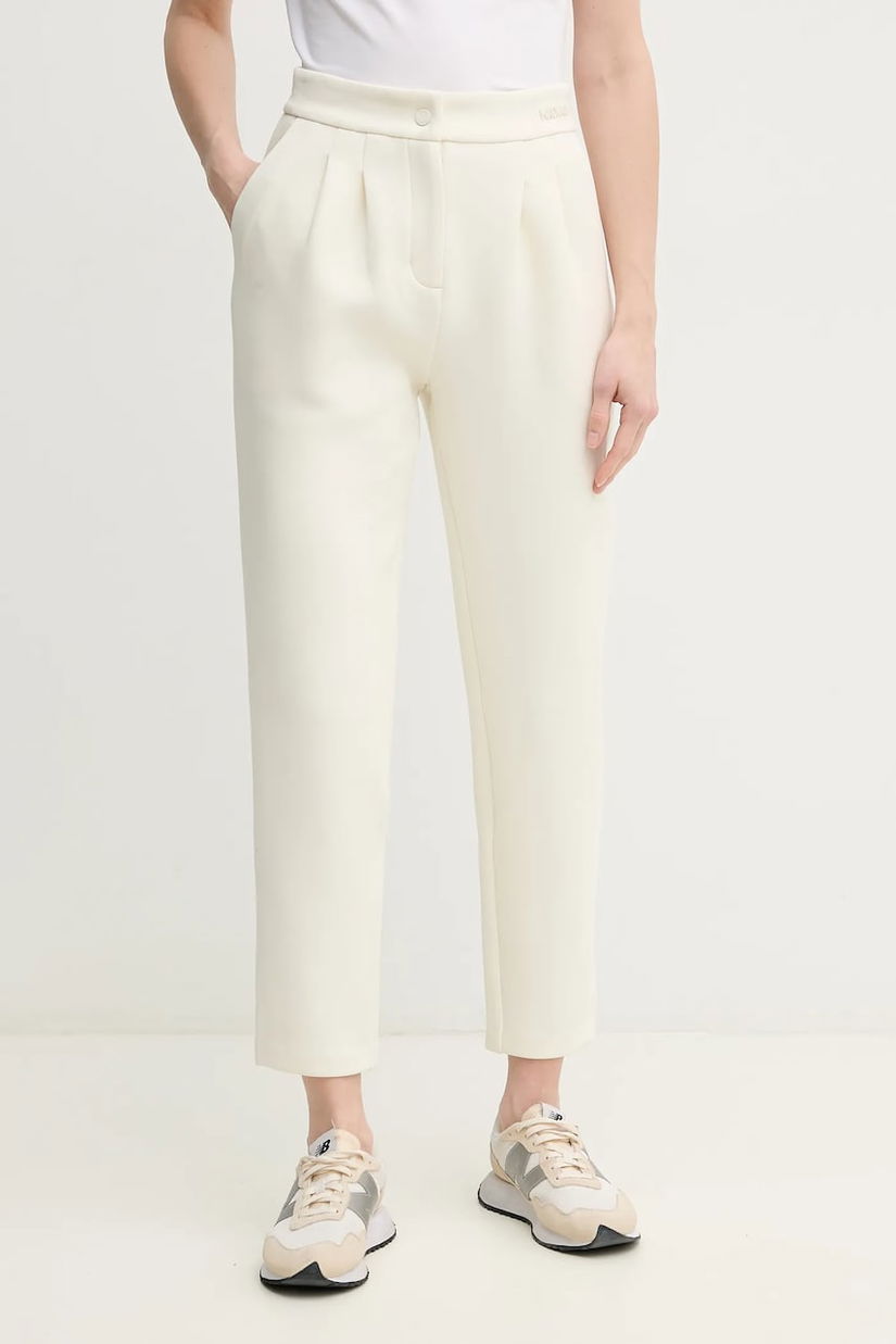MACKAGE pantaloni femei, culoarea bej, fason tigareta, high waist, MARIANA
