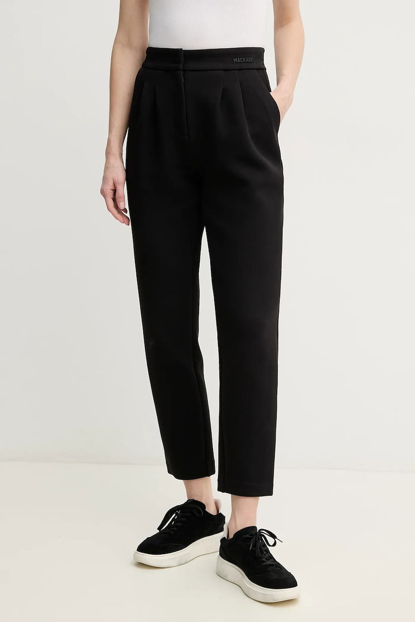 MACKAGE pantaloni femei, culoarea negru, fason tigareta, high waist, MARIANA