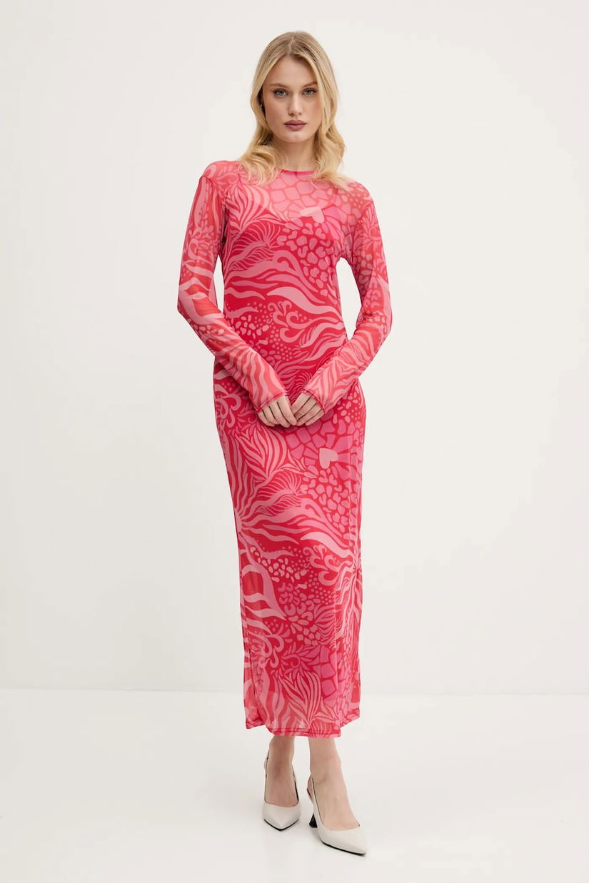 Never Fully Dressed rochie culoarea roz, maxi, mulată, NFDDR1912