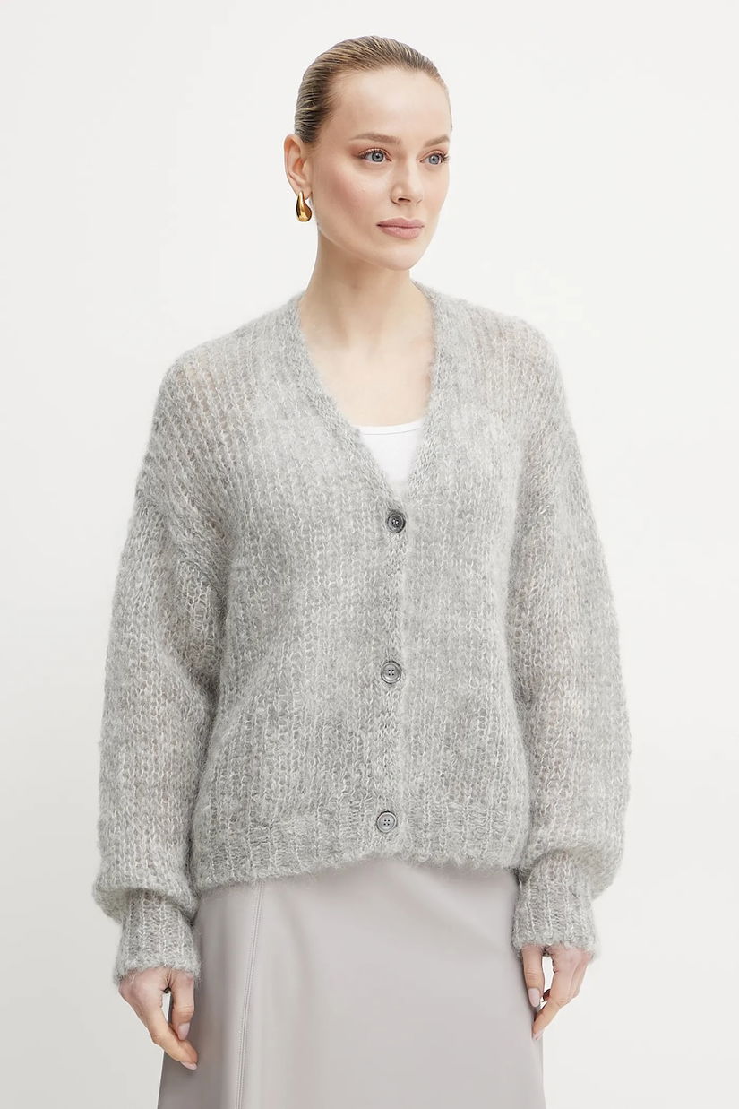 Weekend Max Mara cardigan din lana femei, culoarea gri, 2515341031600