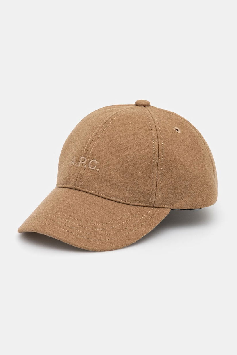 A.P.C. șapcă de lana casquette charlie culoarea maro, neted, WOARV.M24069
