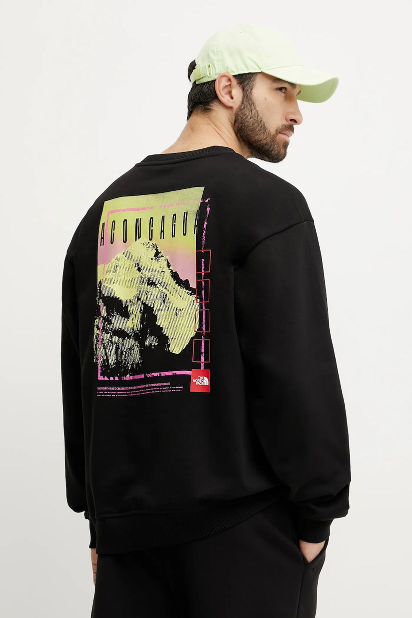 The North Face hanorac de bumbac Axys barbati, culoarea negru, cu imprimeu, NF0A8C1SJK31