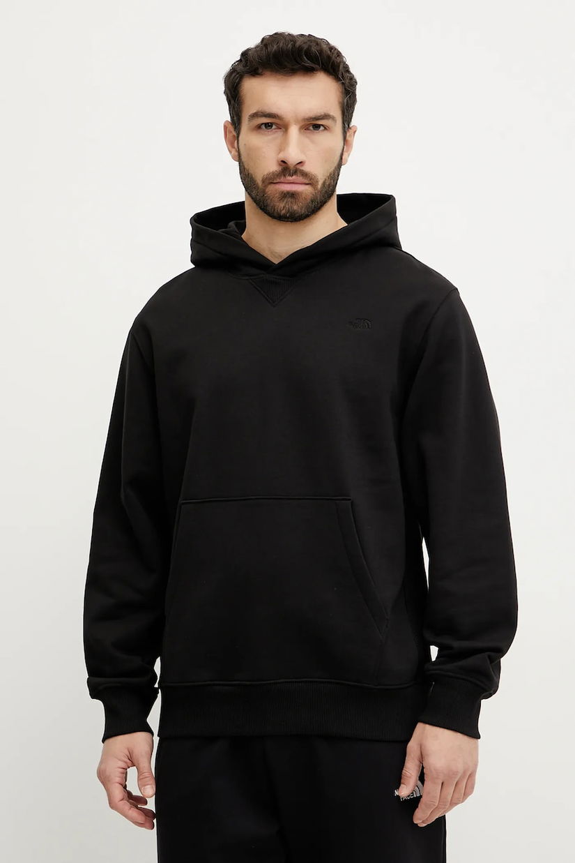 The North Face hanorac de bumbac Dome Relaxed barbati, culoarea negru, cu glugă, neted, NF0A8C43JK31