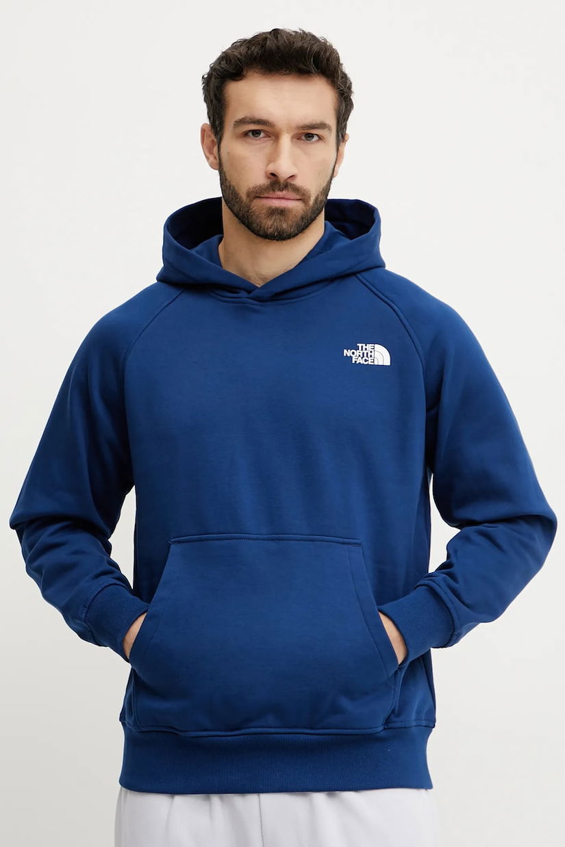The North Face bluza Raglan Redbox barbati, cu glugă, cu imprimeu, NF0A89F9H4B1