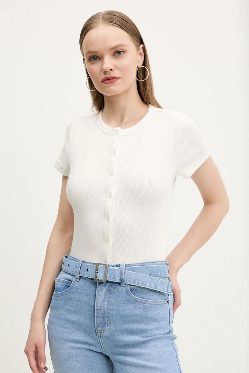 Abercrombie & Fitch bluza femei, culoarea bej, neted, KI139-5293