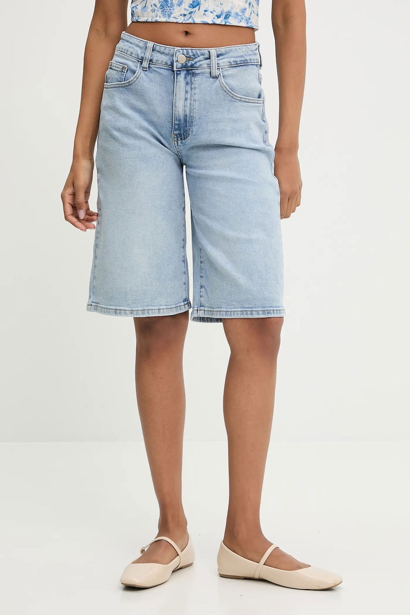 Answear Lab pantaloni scurti jeans femei, neted, high waist