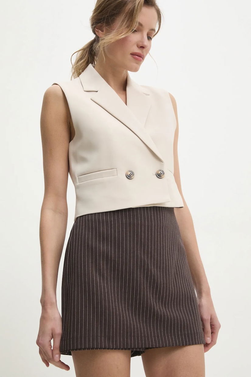 Answear Lab fustă pantaloni femei, culoarea maro, modelator, high waist