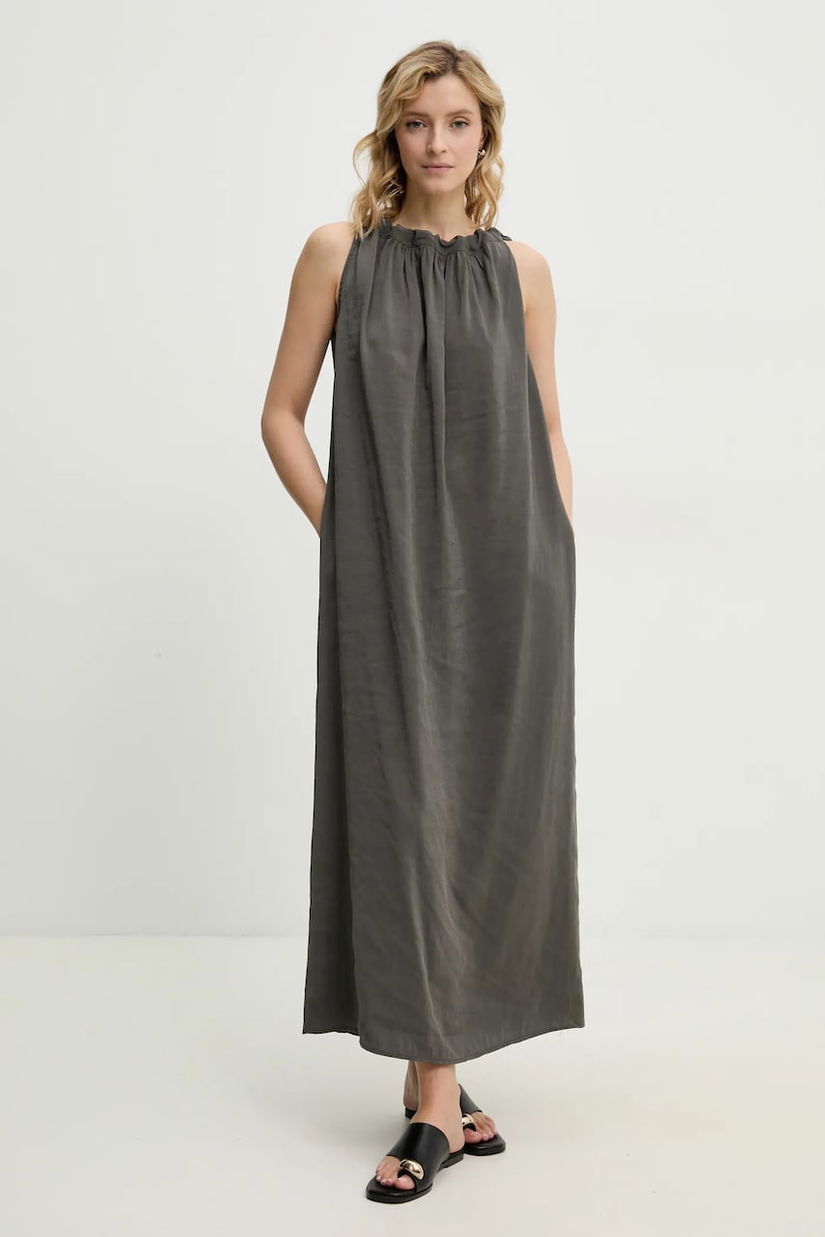 Answear Lab rochie culoarea gri, maxi, dreaptă