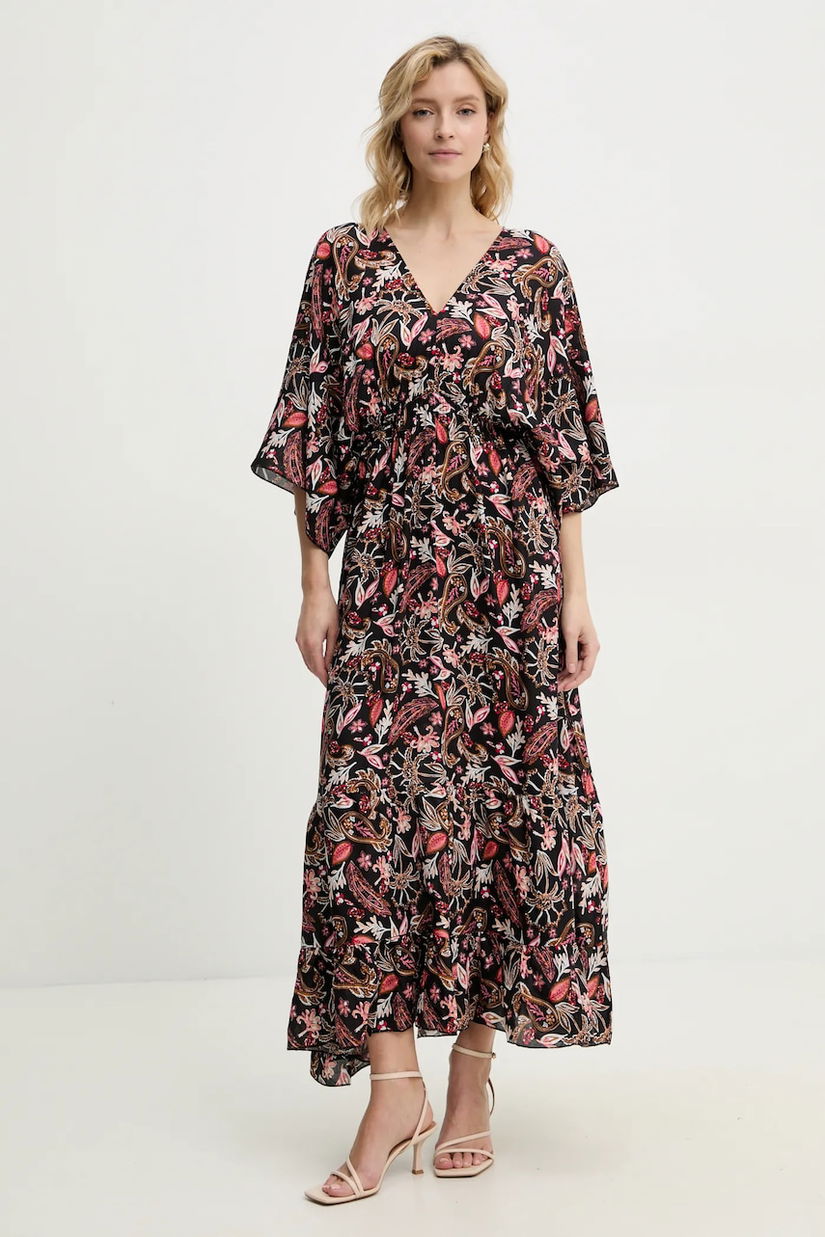 Answear Lab rochie culoarea negru, midi, evazată