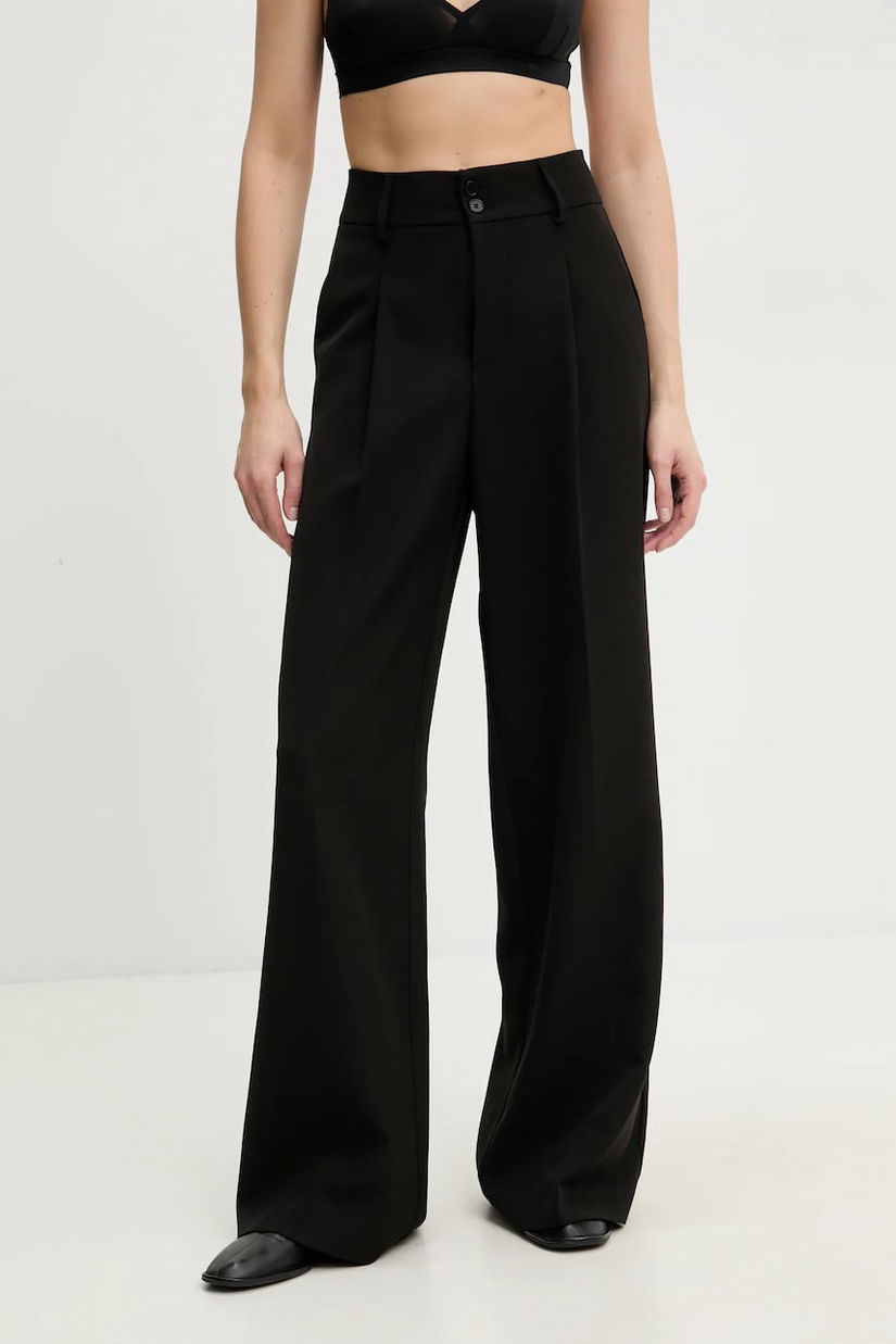 Answear Lab pantaloni femei, culoarea negru, lat, high waist